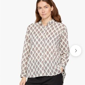 Masai Floral Block Print Shirt M Boho Prairie Cottagecore India Scandi Top